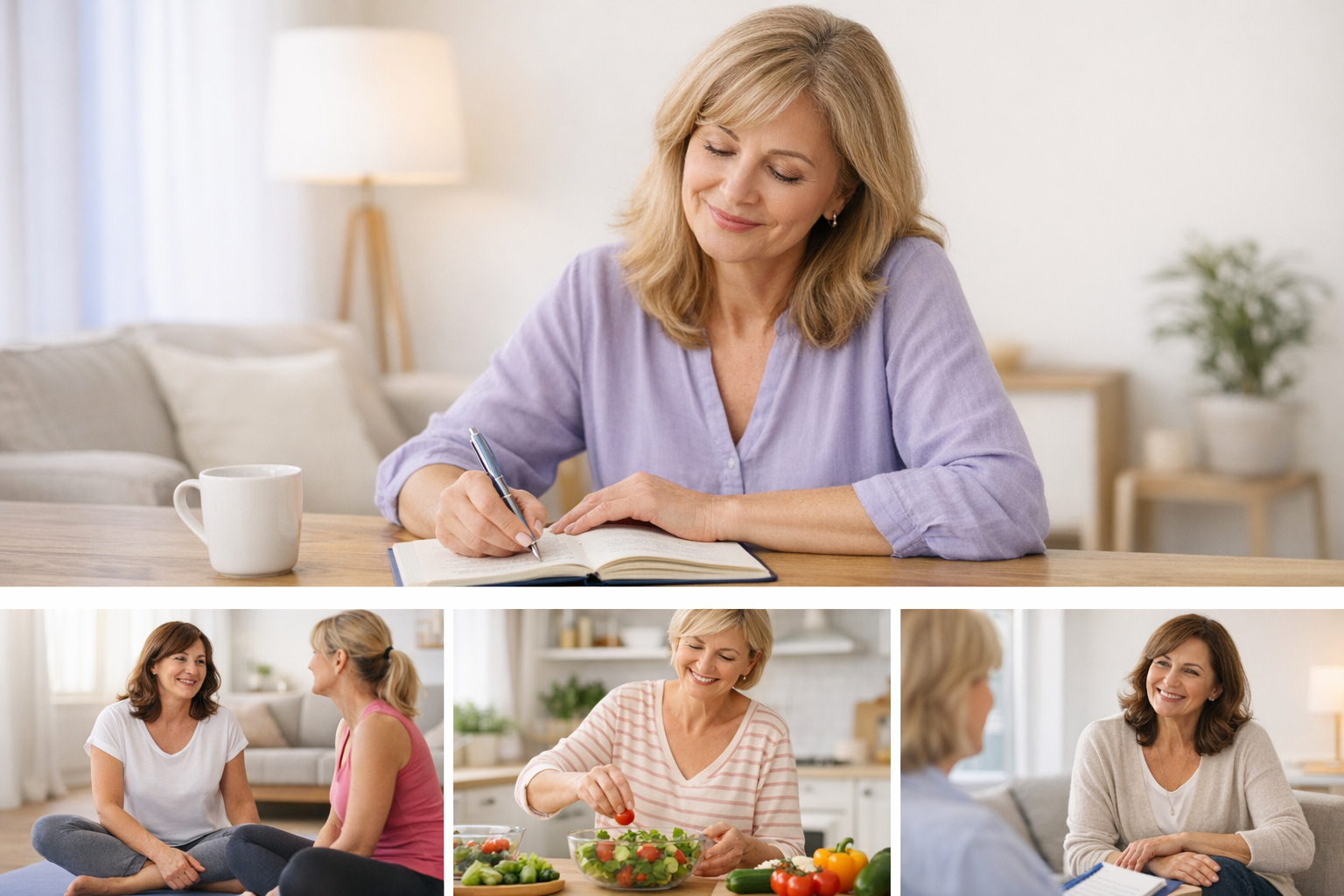 Donna 45+ in ambiente luminoso e rassicurante – Metodo AMATI